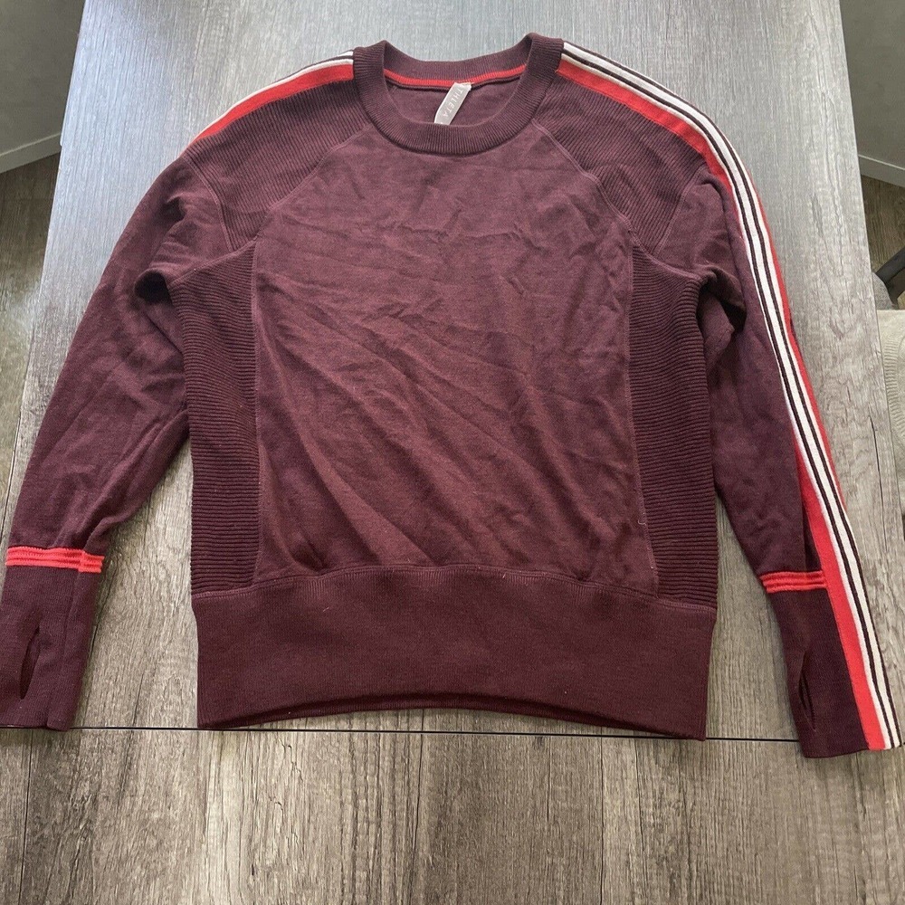 Athleta Merino Wool Blend Sweater Canyon Color Block Apres Ski Women Small